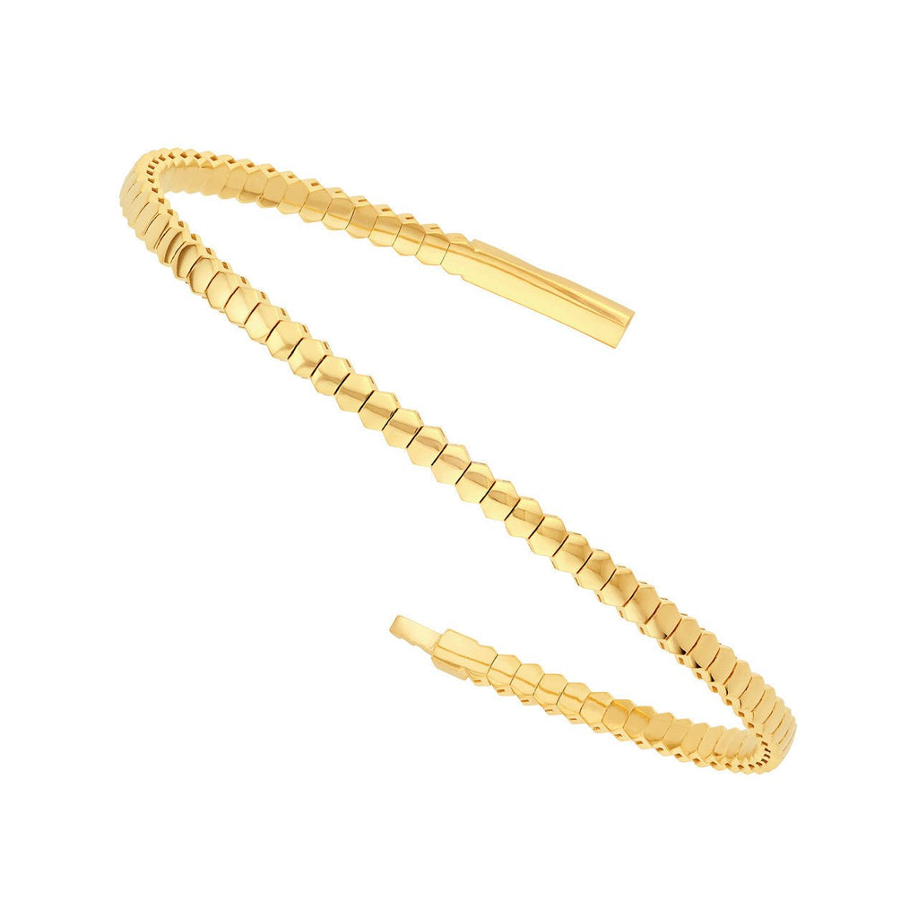 14K Gold Hexagonal Flexible Bangle