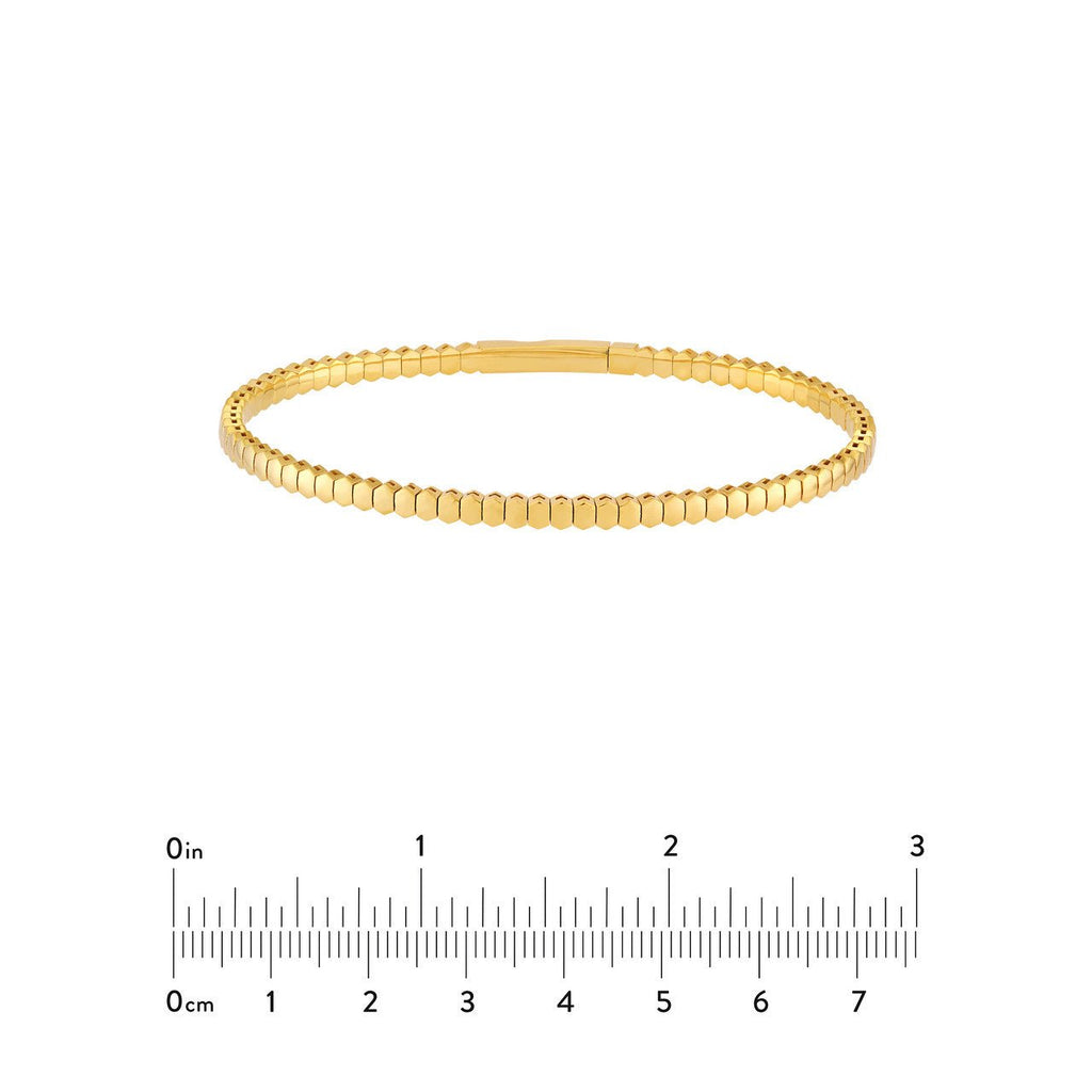 14K Gold Hexagonal Flexible Bangle