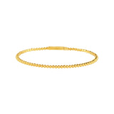 14K Gold Round Bead Flexible Bangle