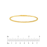 14K Gold Round Bead Flexible Bangle