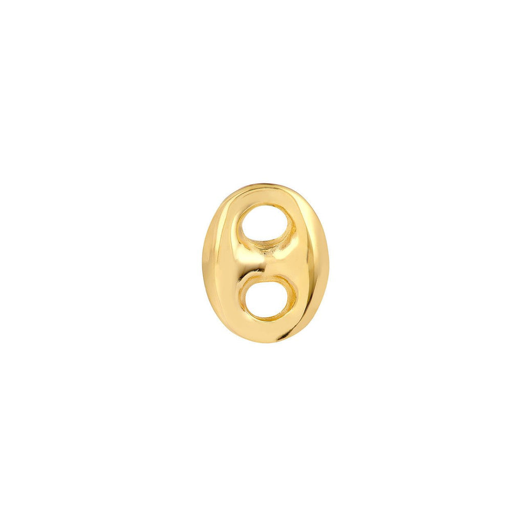 14K Gold Puffy Mariner Stud Earrings