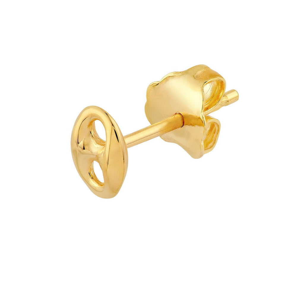 14K Gold Puffy Mariner Stud Earrings