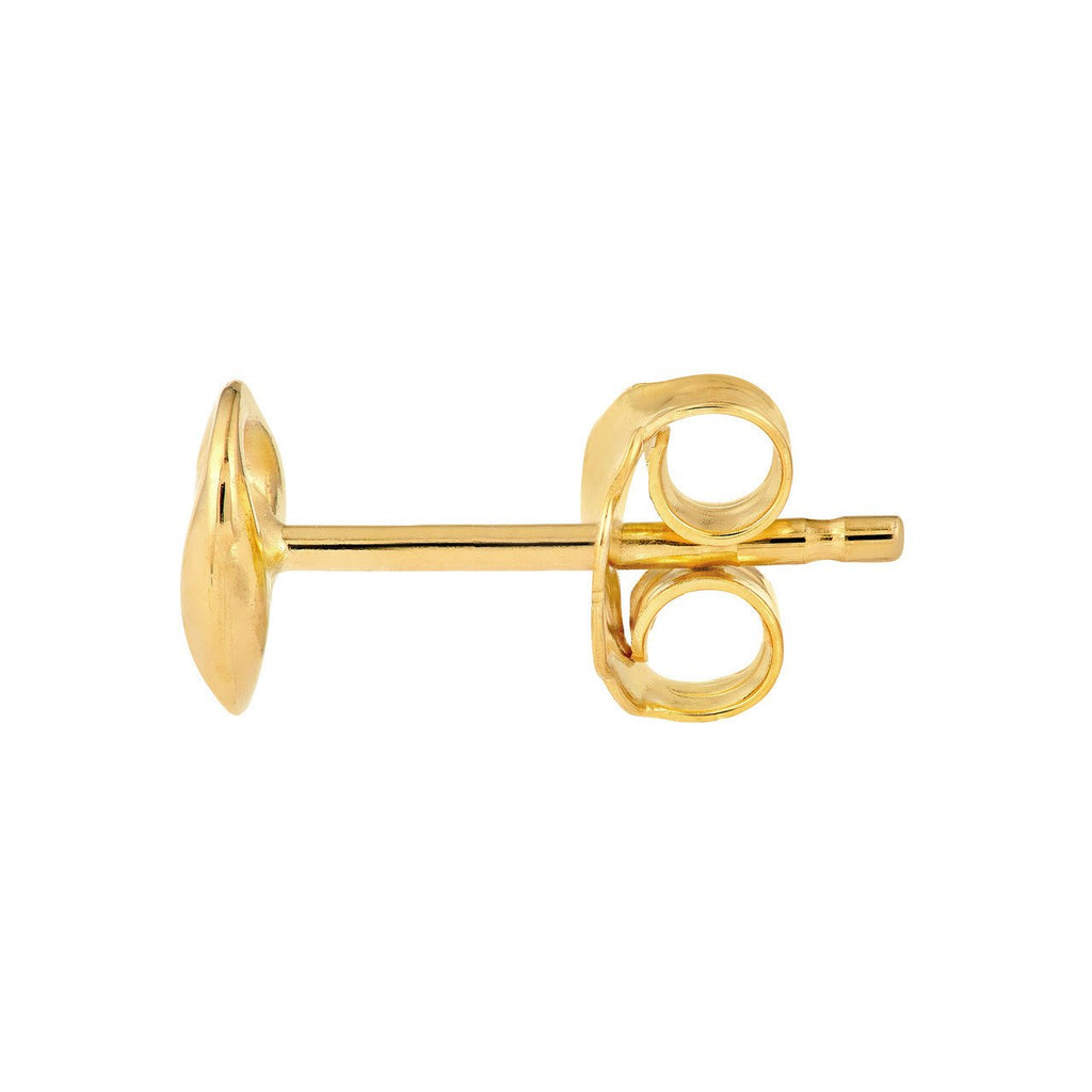 14K Gold Puffy Mariner Stud Earrings