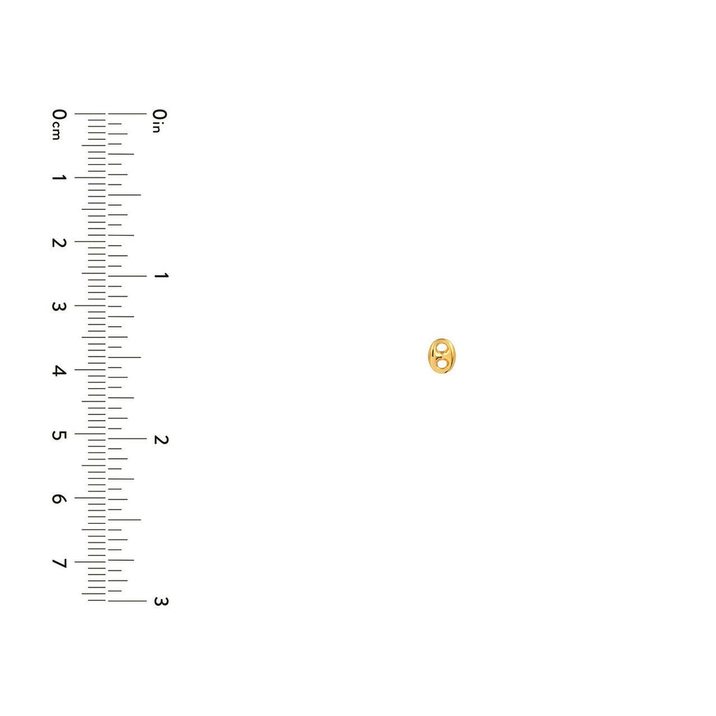 14K Gold Puffy Mariner Stud Earrings