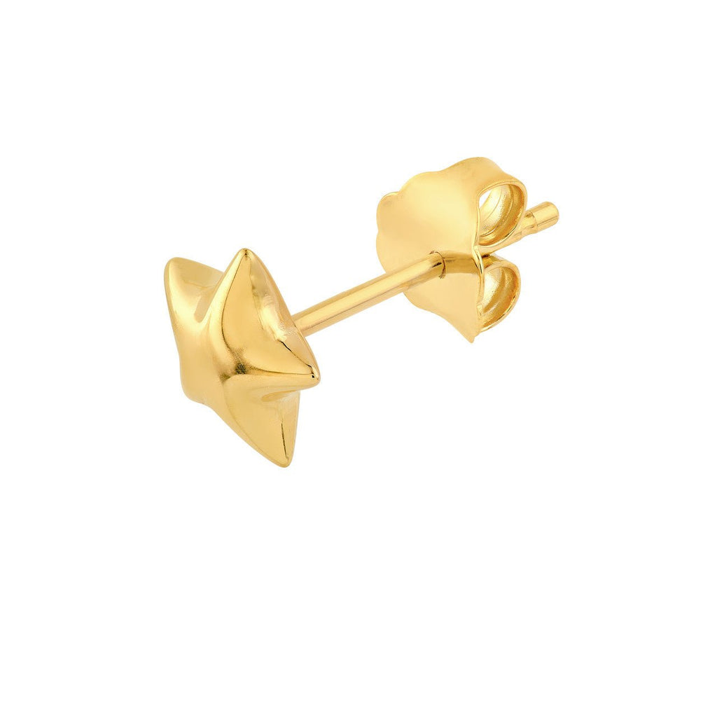 14K Gold Puff Star Stud Earrings