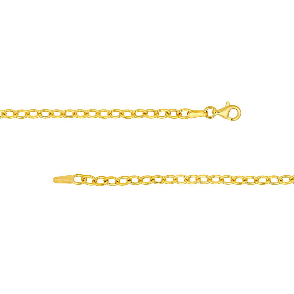 14K Gold Graduated Oval Chain Necklace