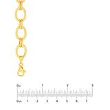 14K Gold Oval and Double Link Chain Necklace