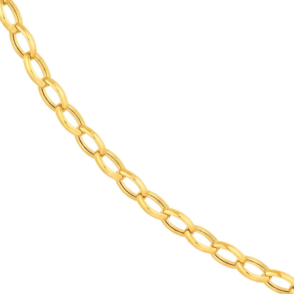 14K Gold 4.50MM Hollow Forzentina Chain Necklace