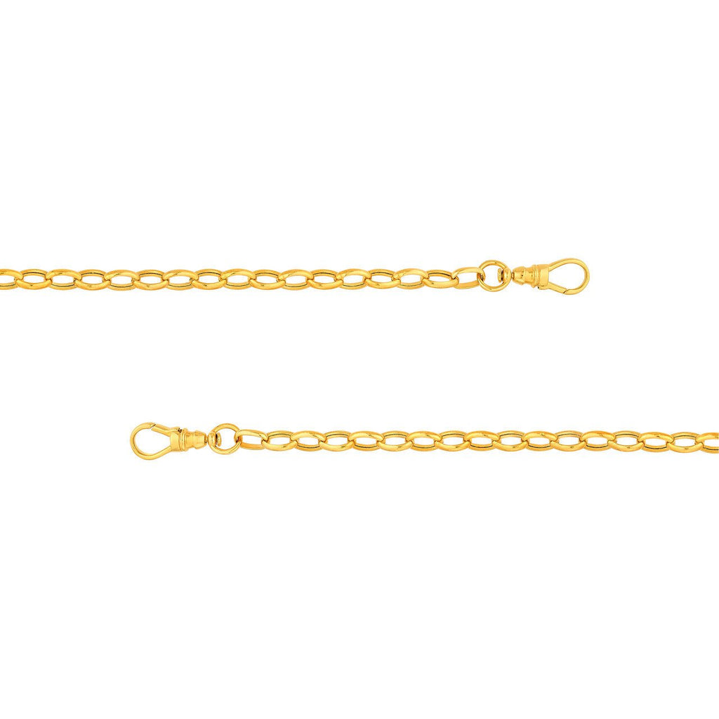 14K Gold 4.50MM Hollow Forzentina Chain Necklace