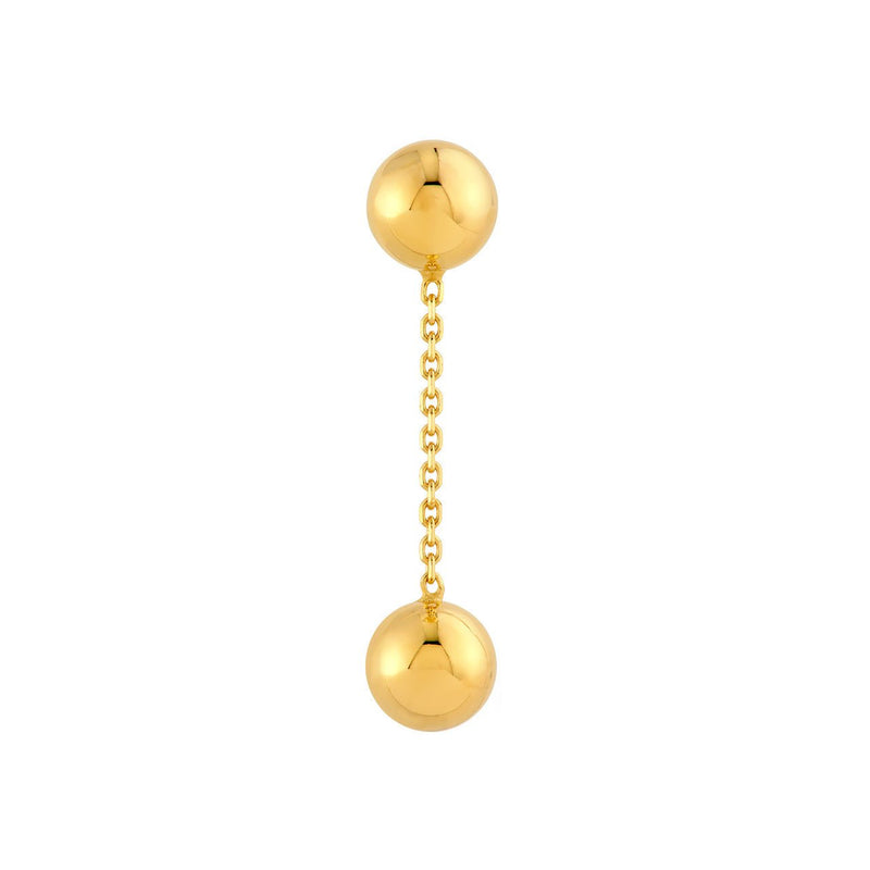 14K Gold Bead Dangle Earrings