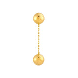 14K Gold Bead Dangle Earrings