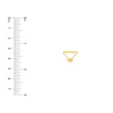 14K Gold Bar Dangling Puff Heart Earrings