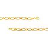 14K Gold Alternating Large and Small 1+1 Oval Bracelet