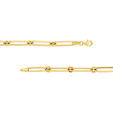 14K Gold Hollow Fancy Link Chain Necklace