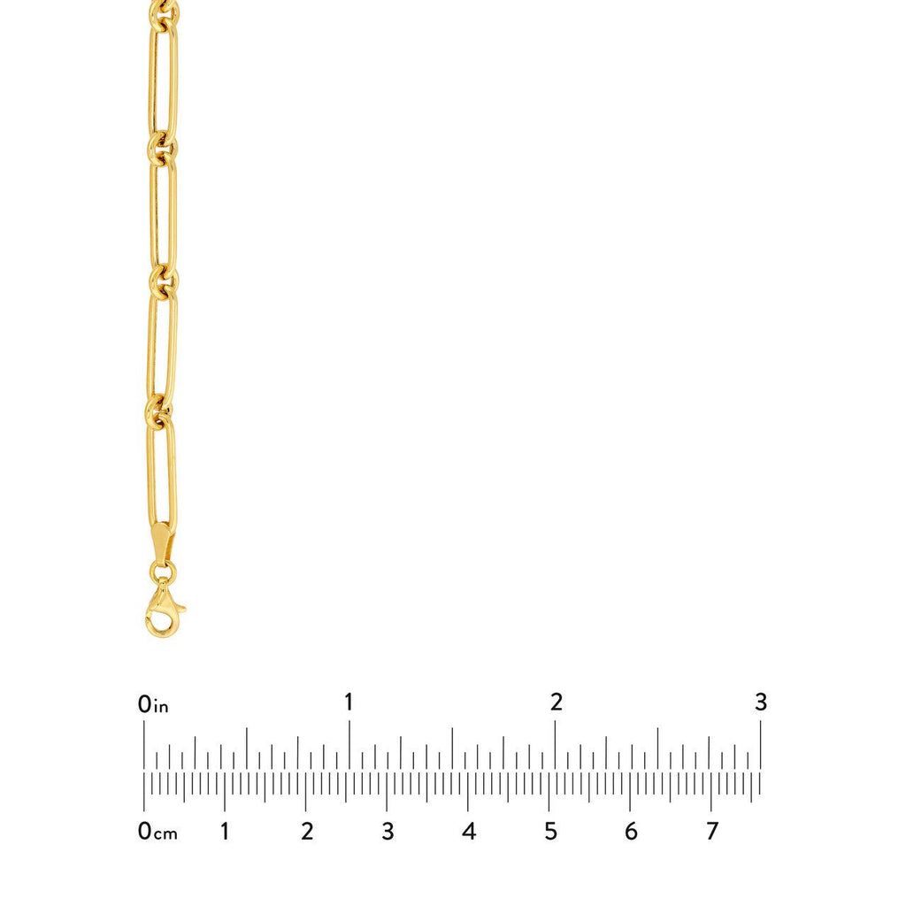 14K Gold Hollow Fancy Link Chain Necklace