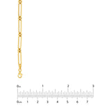 14K Gold Hollow Fancy Link Chain Necklace