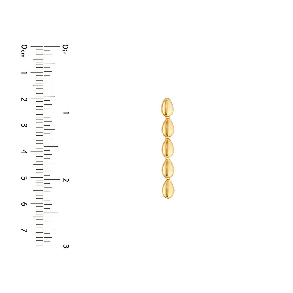 14K Gold Tear Drop Link Dangle Earrings