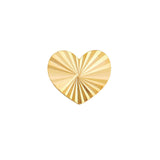 14K Gold Diamond Cut Heart Stud Earrings