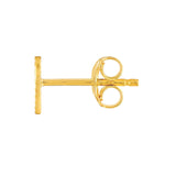 14K Gold Diamond Cut Heart Stud Earrings