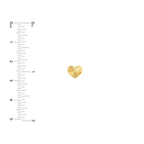 14K Gold Diamond Cut Heart Stud Earrings