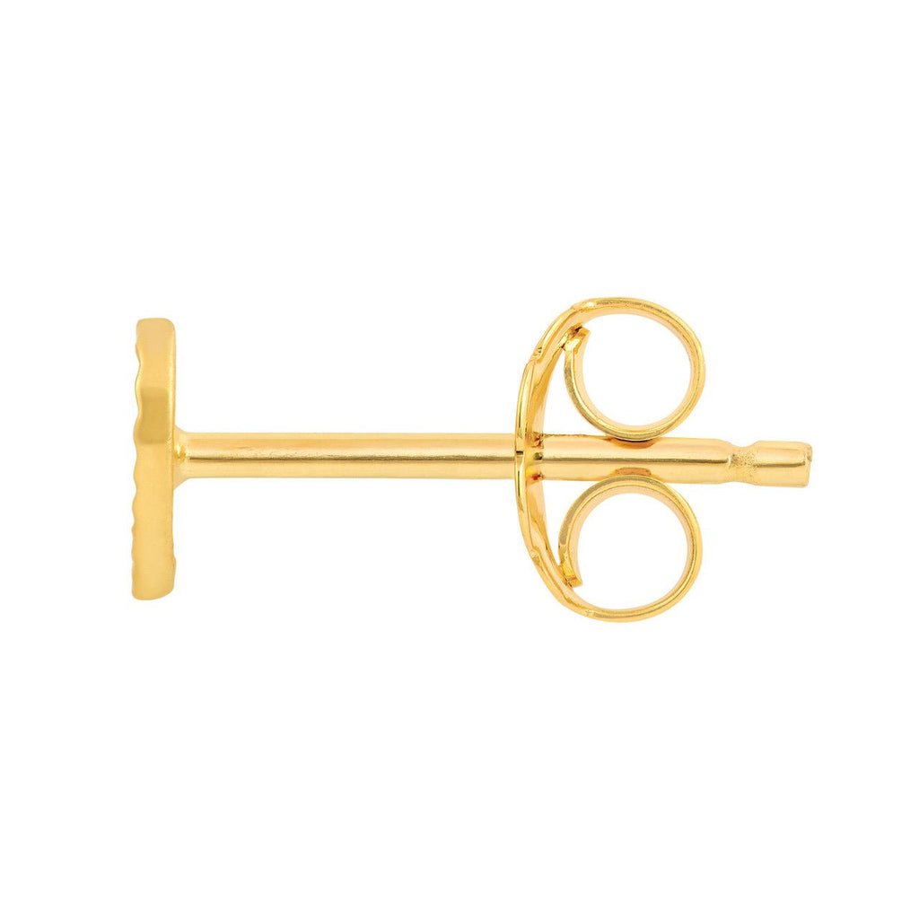 14K Gold Small Fluted Heart Stud Earrings