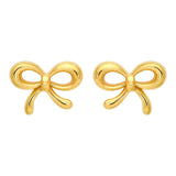 14K Gold Bowtie Stud Earrings