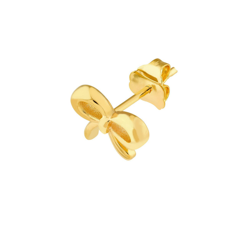 14K Gold Bowtie Stud Earrings