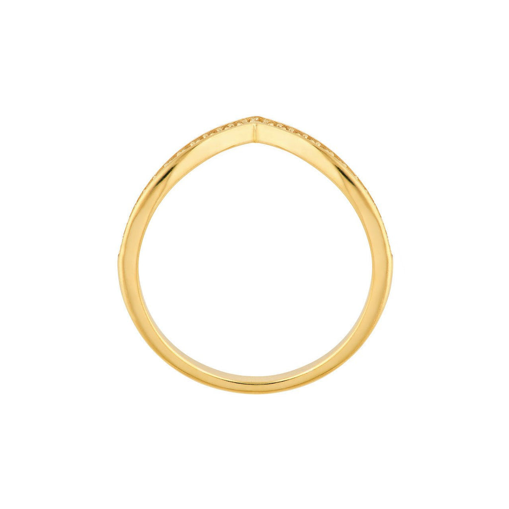 14K Gold Chevron Diamond Band