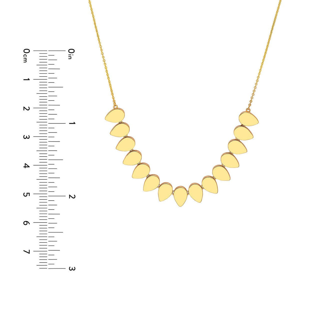 14K Gold Flat Tear Drop Necklace