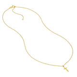 14K Gold Puffy Cross Pendant Necklace