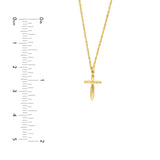 14K Gold Puffy Cross Pendant Necklace