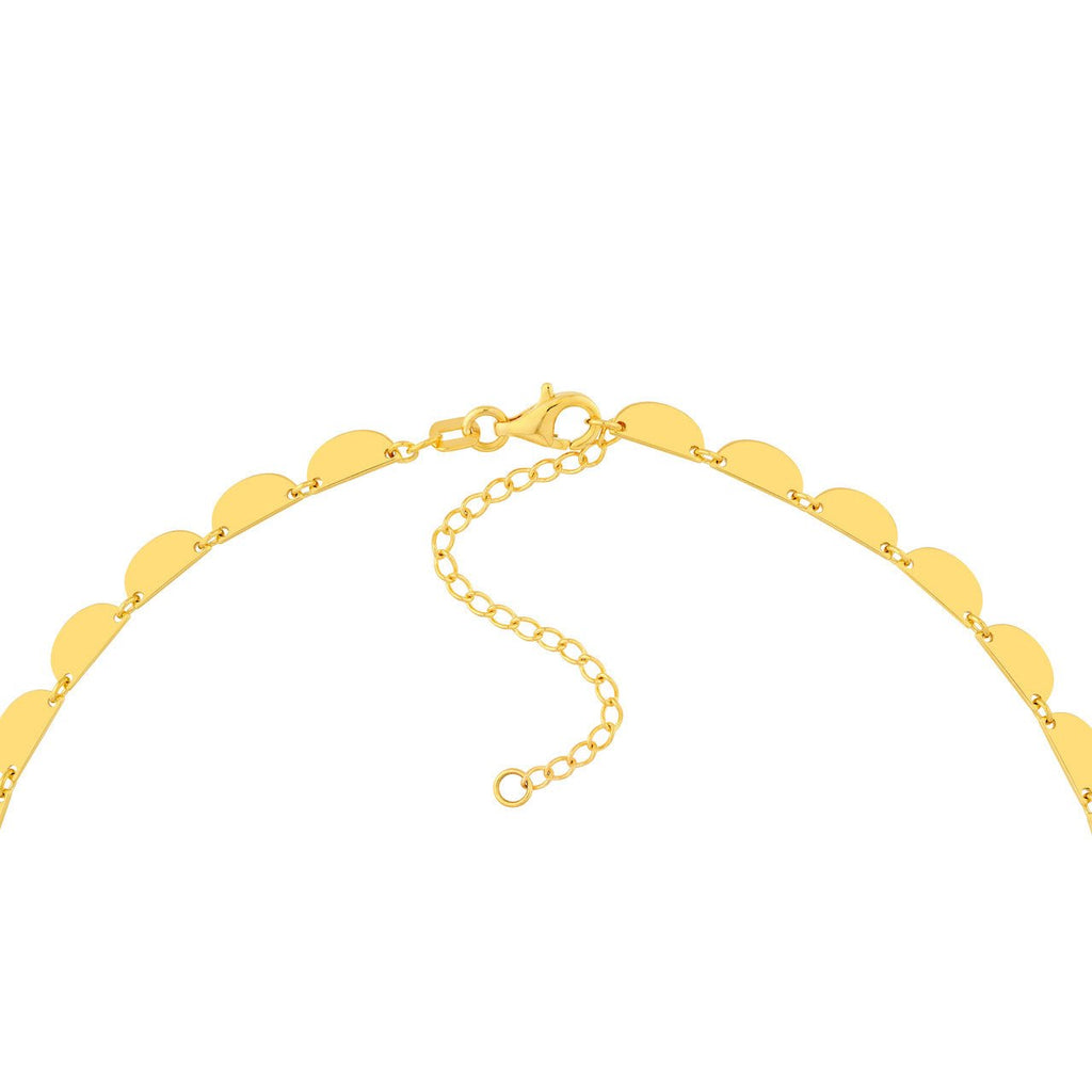 14K Gold Half Round Link Necklace