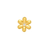 14K Gold Diamond Flower Stud Earrings