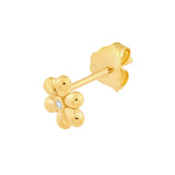 14K Gold Diamond Flower Stud Earrings