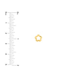 14K Gold Open Flower Stud Earrings