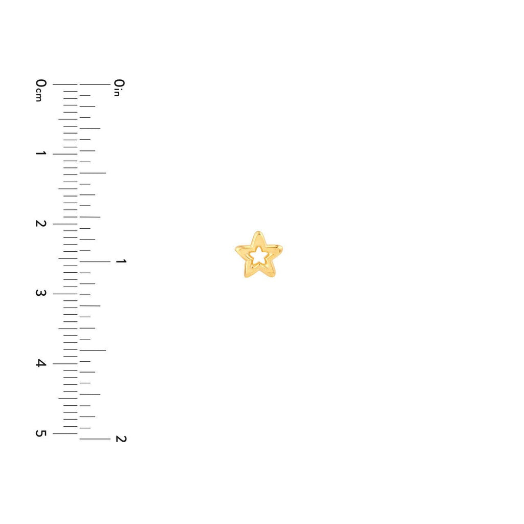 14K Gold Open Star Stud Earrings