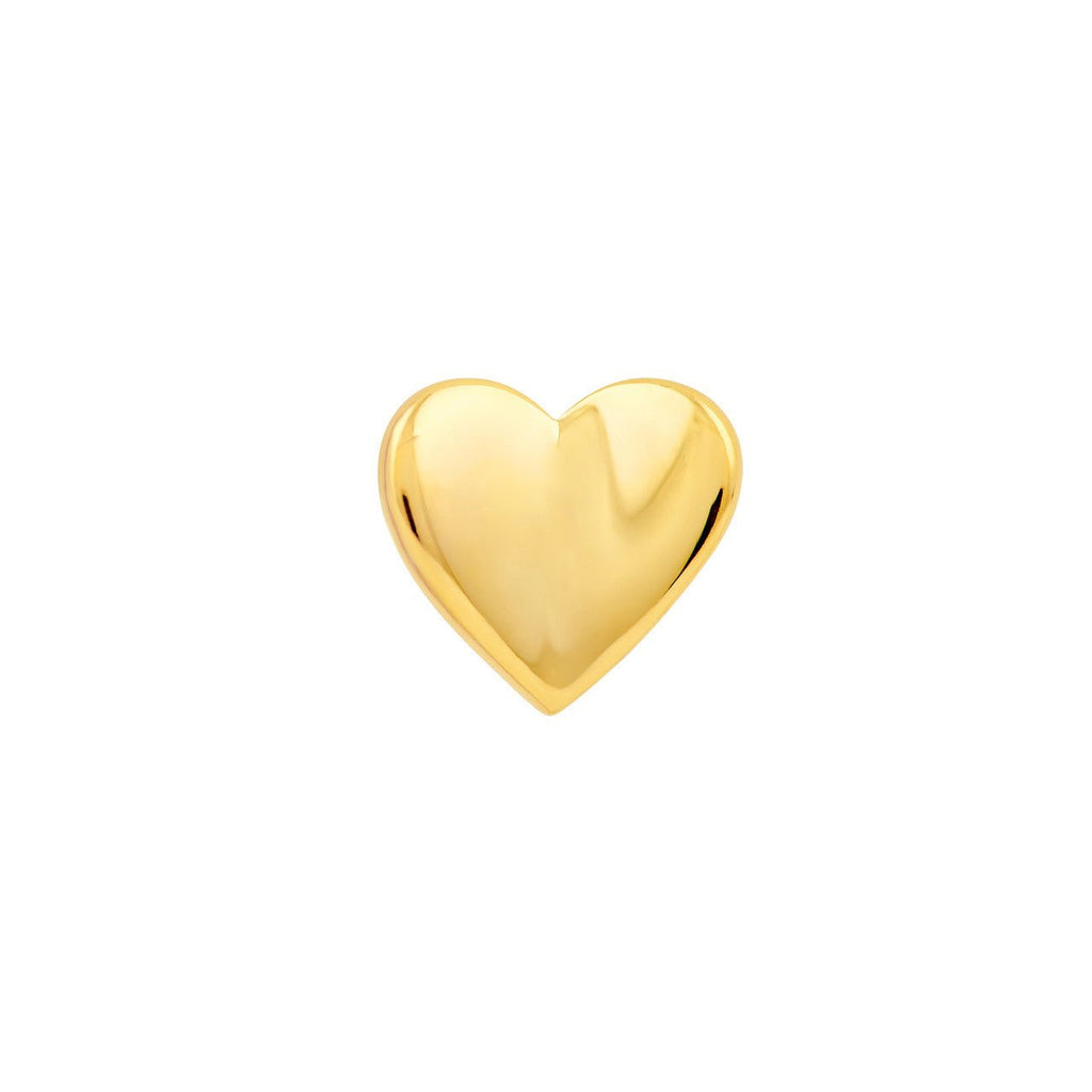14K Gold 3D Folded Heart Stud Earrings