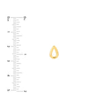 14K Gold Open Tear Drop Stud Earrings