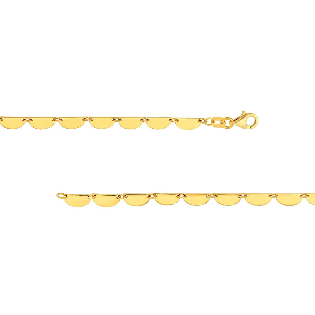 14K Gold Half Round Link Bracelet