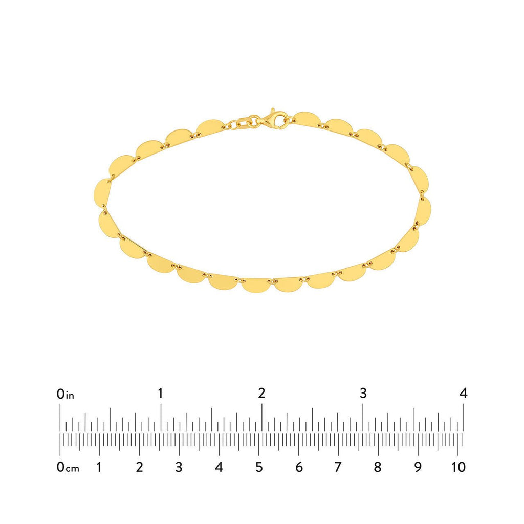 14K Gold Half Round Link Bracelet