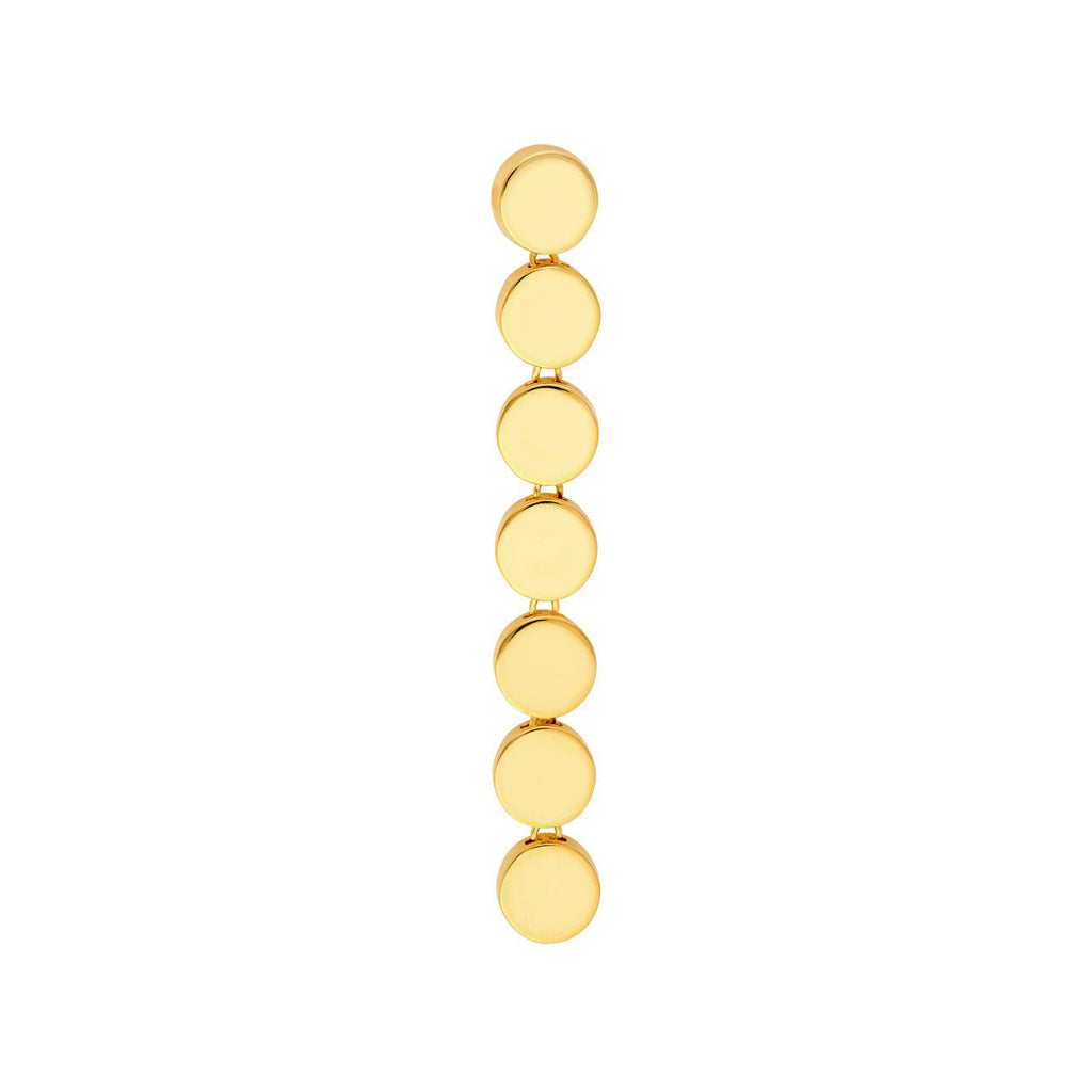 14K Gold Round Disc Dangle Earrings