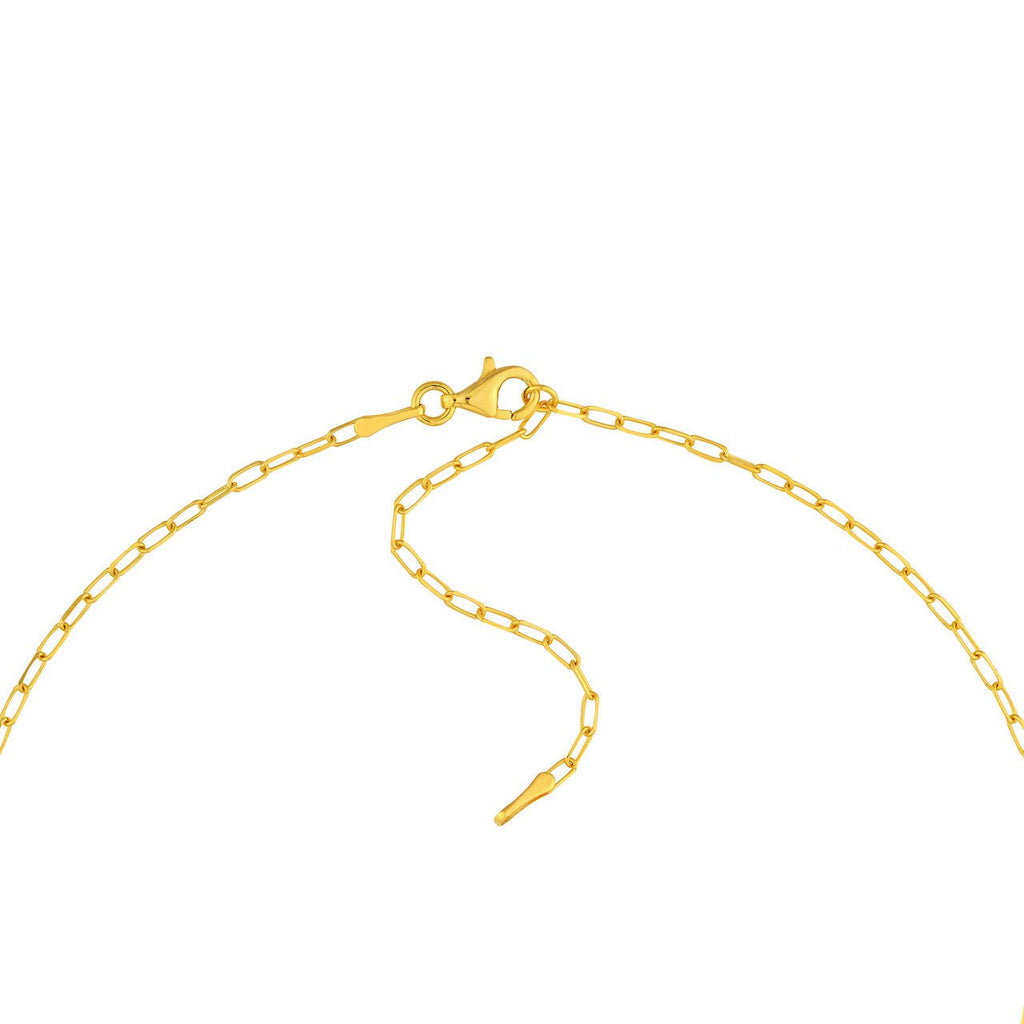 14K Gold Mini Paper Clip and Knot Pendant Necklace