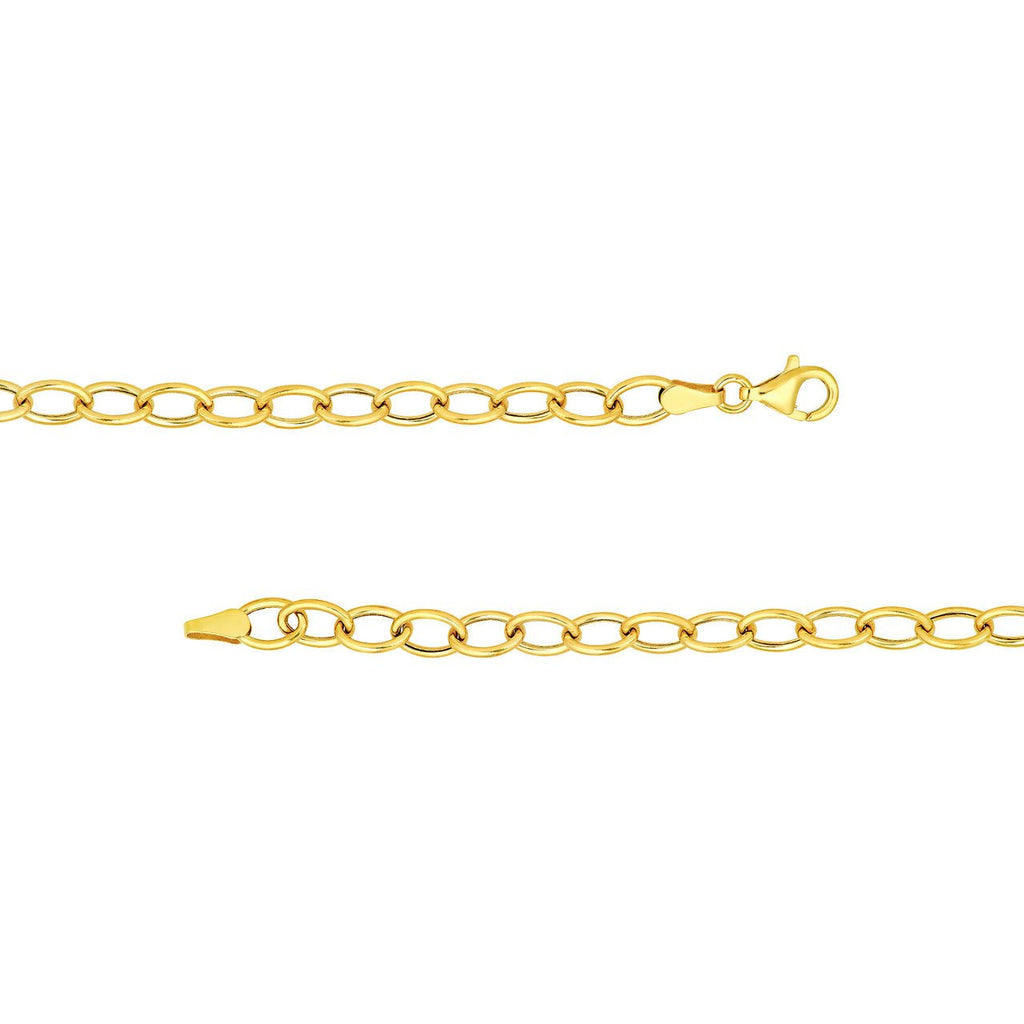 14K Gold Graduated Oval Link Necklace
