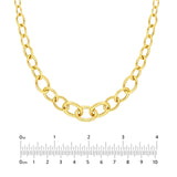14K Gold Graduated Oval Link Necklace