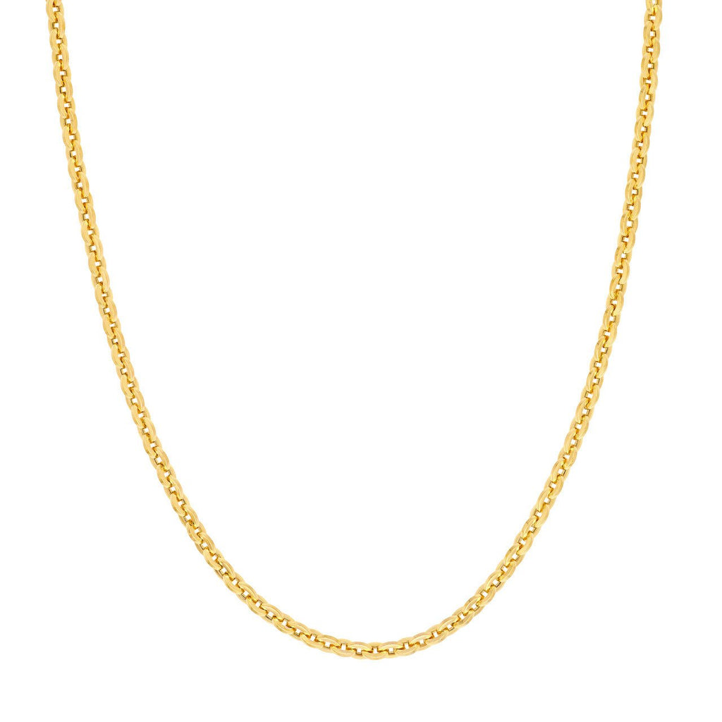 14K Gold Flat Oval Link Necklace