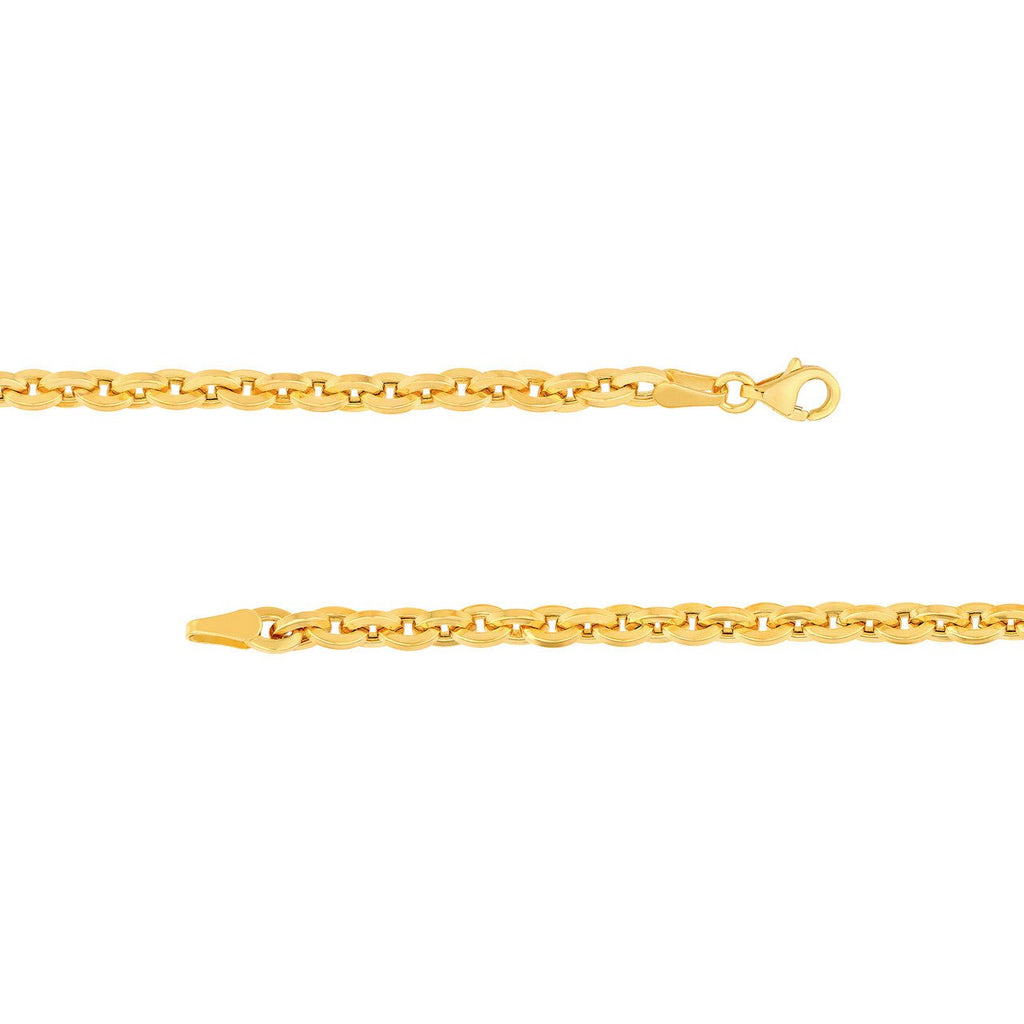 14K Gold Flat Oval Link Necklace