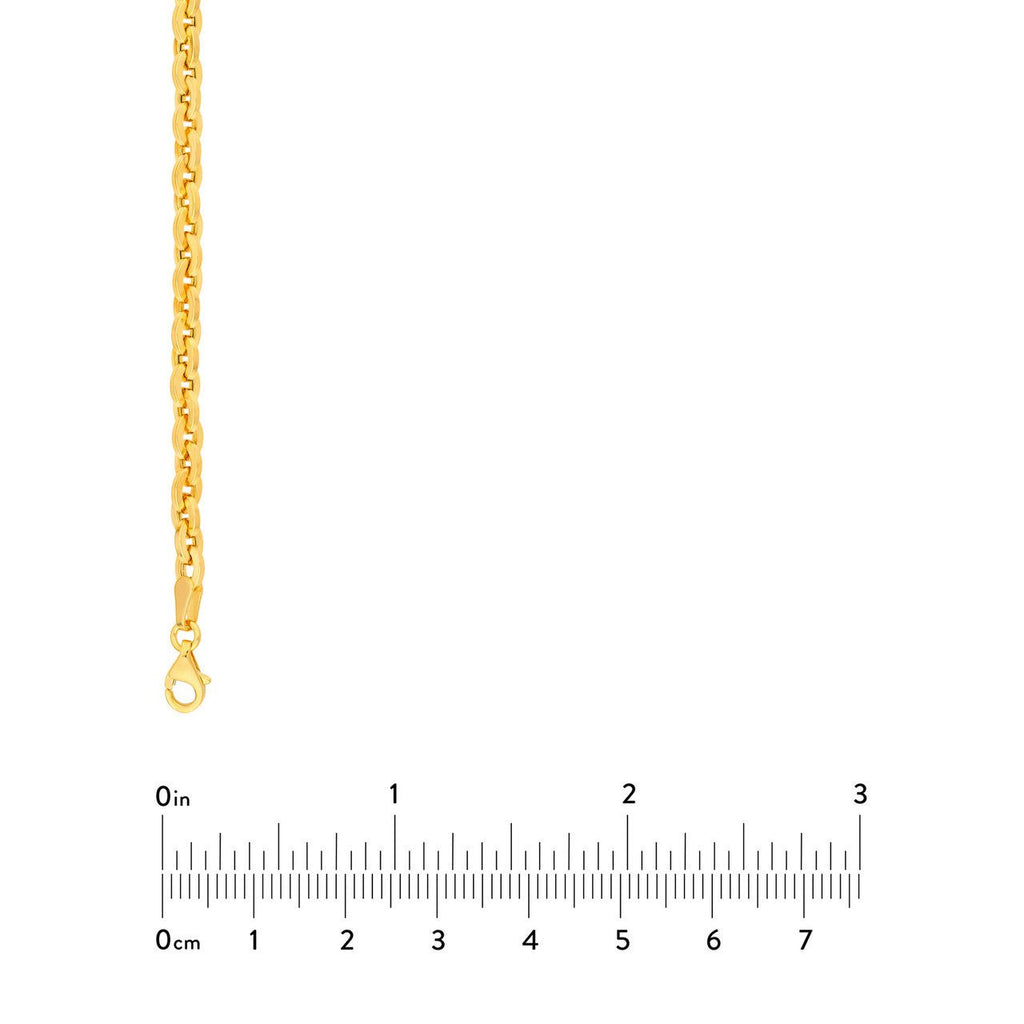 14K Gold Flat Oval Link Necklace
