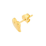 14K Gold Large Wavy Heart Stud Earrings