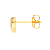 14K Gold Large Wavy Heart Stud Earrings