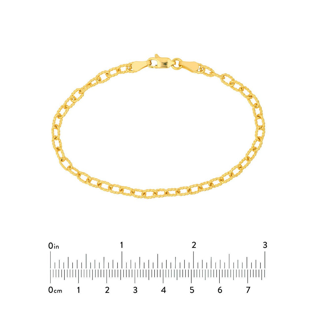 14K Gold Twisted Forzentina Chain Bracelet
